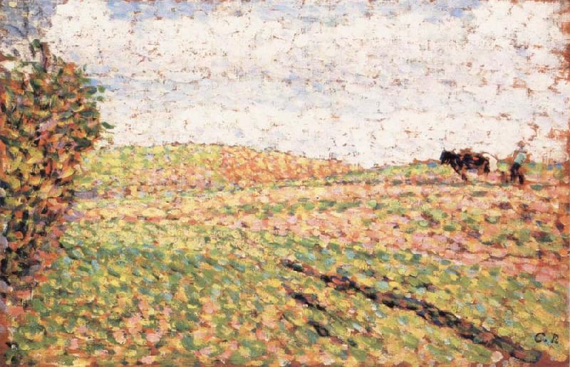 Camille Pissarro Ploughing at Eragny Spain oil painting art